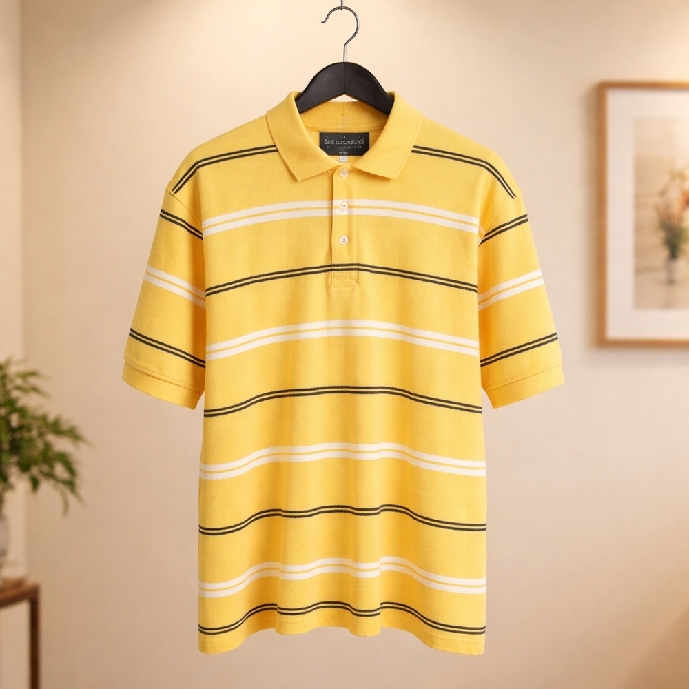 Austin Clothing Company Men's Yellow Striped Polo Shirt Size XXL